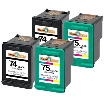 4pk 74 75 Cartridges For HP Photosmart C4480 C4500 C4540 C5200 C5240 C5290 C5550 • $18.95