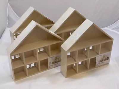 $29.95 • Buy Pack Of 4 - Wooden House With Movable Removable Walls Paintable Craft Doll House