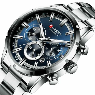 £19.95 • Buy Luxury Mens Watches Sports Waterproof Chronograph Date Analog Quartz Wrist Watch