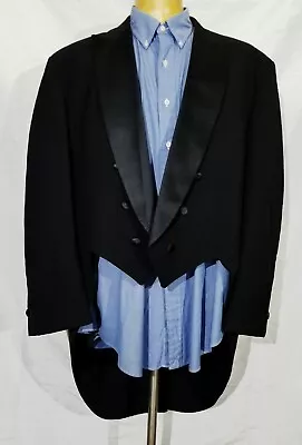 52L Vintage Raffianti Frock Blazer Tail Coat Black Jacket Tuxedo Jacket • $449.96