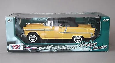 1:18 Motormax 1955 Chevrolet Bel Air Convertible - Yellow W/Black Top • $36.95