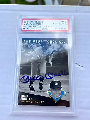 1994 Upper Deck Mickey Mantle Autograph Psa  • $2000