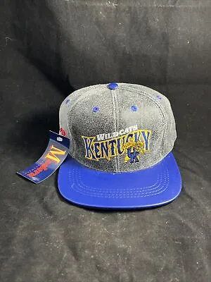 Vintage Kentucky Wildcats 90s Leather Snapback Hat By Modern Cap New W Tags NCAA • $24.95