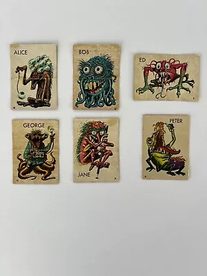 Vintage 1965 Topps Ugly Monsters Sticker Cards Lot Of 6 - #38 44 9 43 34 41 • $12