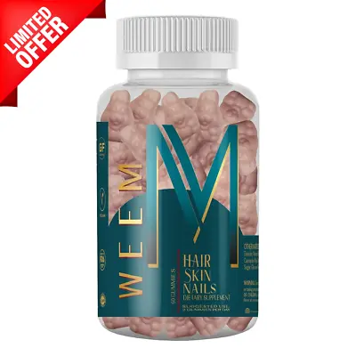 WEEM Hair Skin And Nails Gummies Supports Fast Healthy Hair Vegan Biotin Vitamin • $28.99