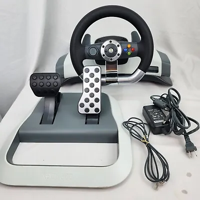 Microsoft XBOX 360 Wireless Racing Wheel With Force Feedback W/ Pedals WRW01 • $215