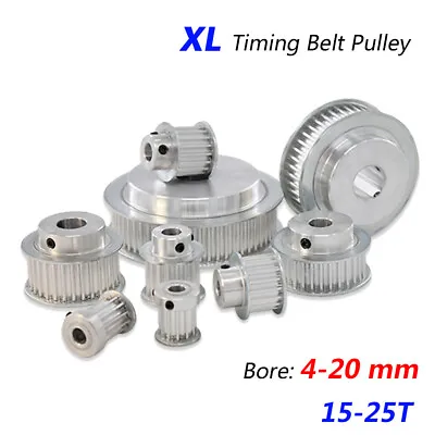 XL Timing Belt Pulley 4-20mm Bore With Steps 15T-25T For 10mm 15mm Wide Belt CNC • $7.76