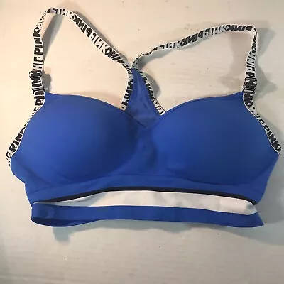 Pink Victorias Secret Blu/Wht/Blk Sports Bra Womens Size S  • $12.99