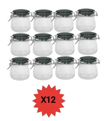 12 X 500ml Glass Storage Jars Airtight Containers Vintage Kitchen Mason Cliptop • £18.50