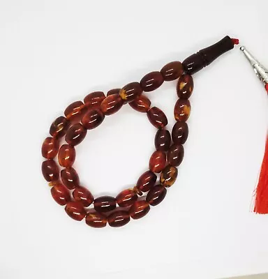 51.77g 10/12mm Antique Natural Butterscotch German Amber Kahraman Prayer Beads • $189