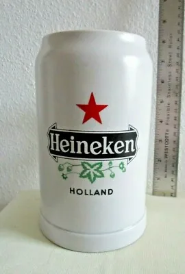 Heineken Beer Heavy Stein Mug Tankard - 7.25  - Holland - Ceramarte Pottery • $7.95