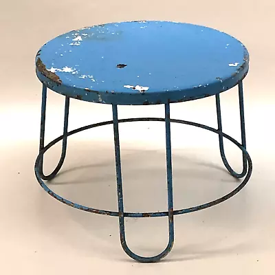 Vintage Blue Metal Child's 1 Step Stool Or Play Table • $19.99