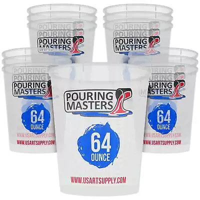 12 Pouring Masters 64 Ounce 2000ml Graduated Plastic Paint Mixing Cups Measure • $22.99