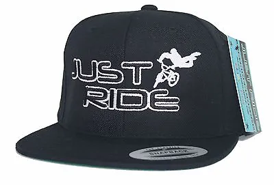 Just Ride Bmx Freestyle Flat Bill Snapback Hat Flexfit Bike Kink Haro Gt • $39
