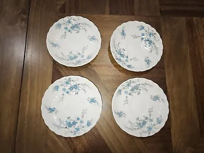 Forget Me Not 4 Blue Floral Bread & Butter / Dessert Plates Myott Staffordshire • $19.99