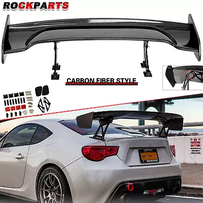 Universal Rear Trunk Spoiler Wing 47�� Adjustable Spoilers Carbon Fiber GT Style • $80.99