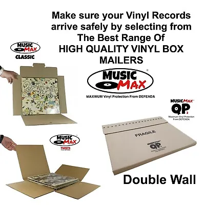 12  LP Vinyl 7  Singles Record Postal Boxes Packaging Mailers Stiffener MusicMax • £12.43