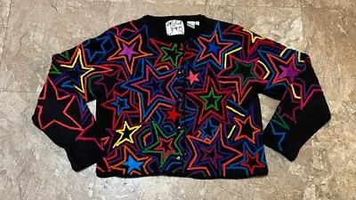 Michael Simon Stars Cardigan Sweater Sz L • $99.99
