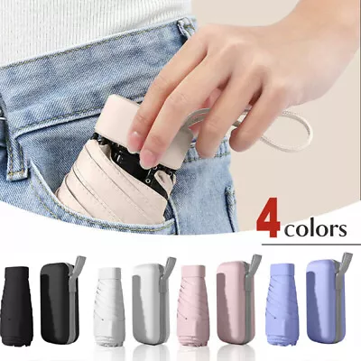 $12.99 • Buy Mini Pocket Compact Umbrella Anti UV Sun Rain 6Folding Windproof Travel Umbrella