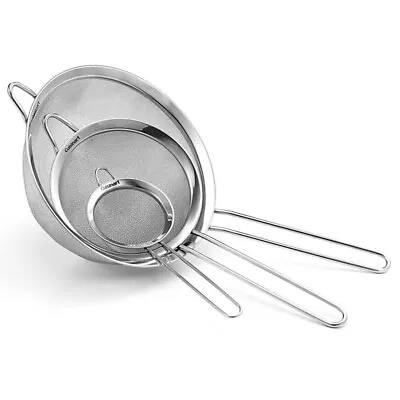 Cuisinart Set Of 3 Mesh Strainers Stainless Steel Dishwasher Safe New & Sealed • $13.99