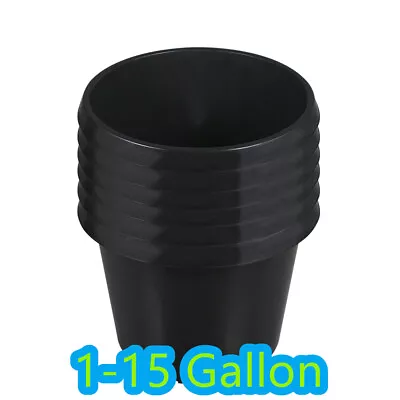 1-15Gallon Premium Black Plastic Nursery Plant Container Garden Planter Pots • $35.19