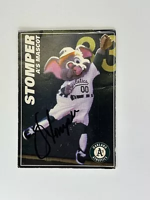 Stomper Mascot Oakland Athletics Signed Autographed Baseball Card • $4.25