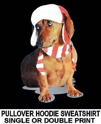 Cute Lovable Christmas Holiday Hat Dachshund Funny Dog Hoodie Sweatshirt 703 • $24.99