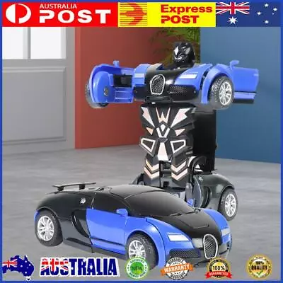 2 In 1 Mini Car Toys One-key Deformation Robot Car Toy Boys Gift (A Blue) • $9.69