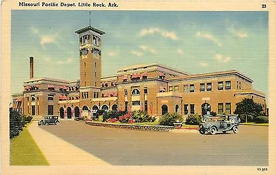 Vintage Linen Postcard; Missouri Pacific RR Depot Little Rock AR Unposted • $9.49