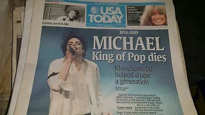 Michael Jackson Death - USA Today- June 26-28 2009. • $8