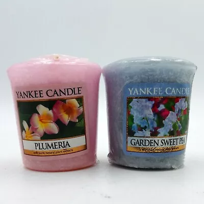 Vintage Yankee Candle Garden Sweet Pea Plumeria Votive Candles • £6.76