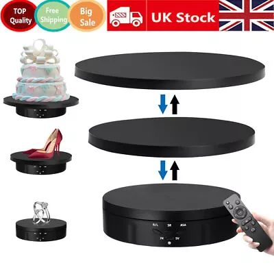 360° Top Battery Rotating Display Stand Electric Turntable Jewelry Show Holder • £34.95