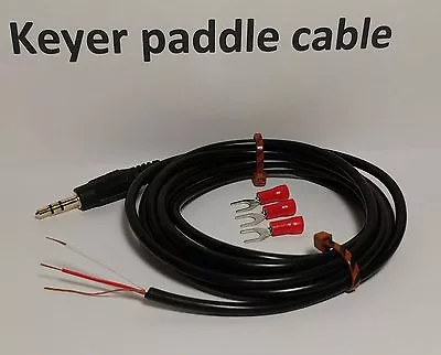 CW Keyer Paddle Cable 6 Feet 1/8  (3.5mm) Plug Gold STRAIGHT KEY Morse Code • $15.95