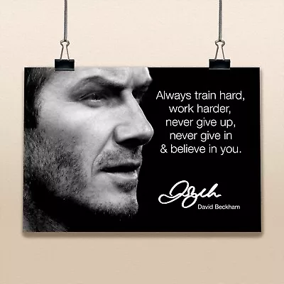 Quote #6 Poster Inspired By David Beckham Football Motivation Determination • £3.99