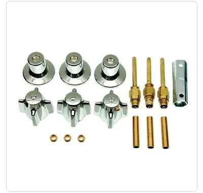 DANCO Chrome 3-Handle Trim Kit For Central Brass Tub / Shower Faucets 39616 • $36