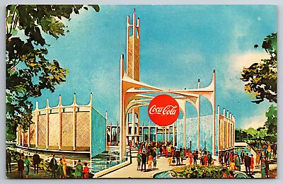 Vintage Postcard NY New York Wold's Fair Coca Cola Pavilion Sign C1964-65 -3208 • $2.01