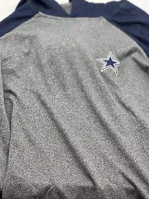 Mens DALLAS COWBOYS Authentic Pullover 1/4 Zip Jacket Sz L • $27.99