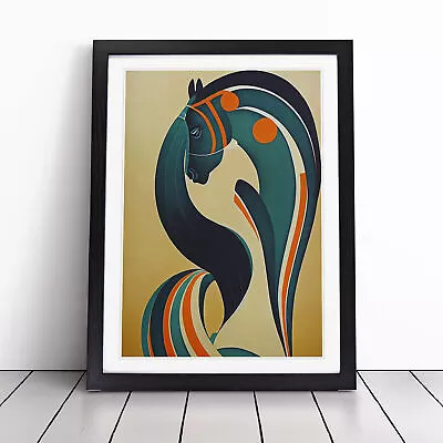 Art Deco Horse No.1 Wall Art Print Framed Canvas Picture Poster Decor • £14.95