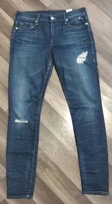 True Religion Halle Mid Rise Super Skinny Blue Denim Jeans Women's Size 29 • $17.99