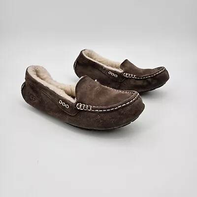 UGG Ansley Slipper Women's Size 10 Brown Sherpa Slip On Slippers Moccasin 3312 • $25