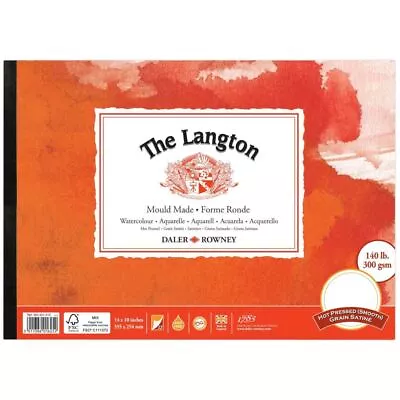 Daler Rowney The Langton Watercolour Hot Pressed Pad 14x10  300gsm • £18.95