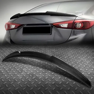 For 14-18 Mazda 3 Sedan Real Carbon Fiber V-style Rear Trunk Lid Spoiler Wing • $132.99