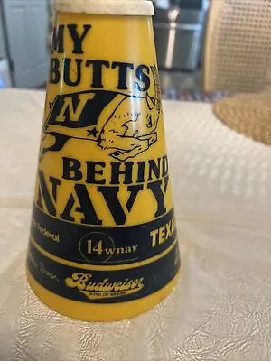 Vintage 1960's My Butts Behind Navy College Football Plastic Megaphone Old B2 • $4