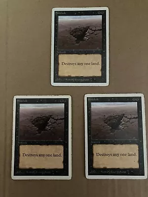 Set Of 3 Sinkhole Unlimited Heavily Played English - MTG Cards • $60