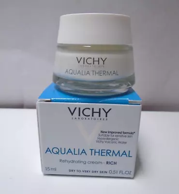 VICHY Aqualia Thermal Rehydrating Cream RICH (Dry To Very Dry) Travel .51oz/15ml • $7.99