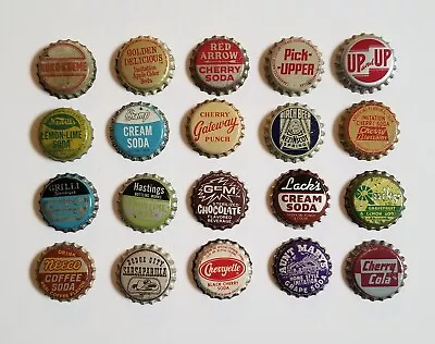 Lot Of 20 Different 1960s Vintage Soda Bottle Crowns Caps Most With Cork • $75