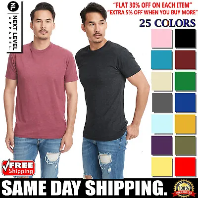 Next Level Men's Sueded Crew Neck Premium Fit T-Shirt Short Sleeves T-Shirt 6410 • $16.53