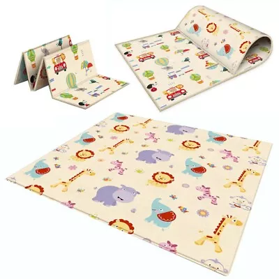 2Side Baby Play Mat Crawling Soft Blanket Folding Cartoon Waterproof Picnic Carp • £12.89