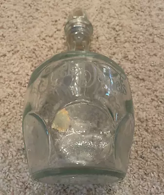 Vintage Glass Jack Daniels  Bottle Decanter 1.75 Liter Etched Glass Cork Empty • £34.61