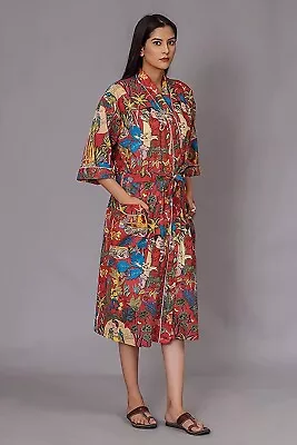 Cotton Frida Khalo Kantha  Kimonos Robes Women's Nightwear's Night Maxi • $41.99